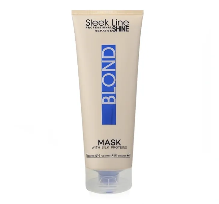 Stapiz Sleek Line blond maska do włosów blond siwych i rozjaśnianych z jedwabiem 250ml