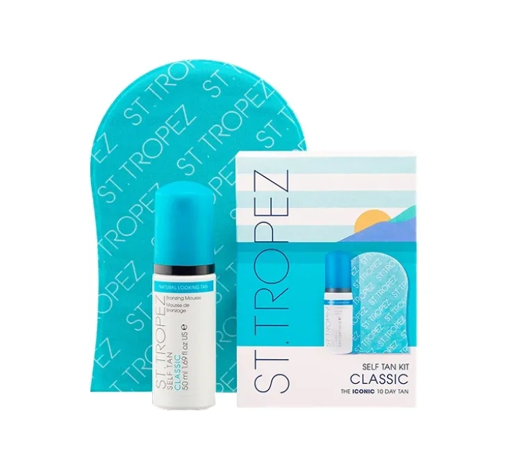 ST. TROPEZ SELF TAN CLASSIC KIT ZESTAW KOSMETYKÓW PIANKA SAMOOPALAJĄCA + RĘKAWICA