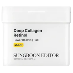 Sungboon Editor Deep Collagen Retinol Power Boosting Pad odżywcze płatki tonizujące z kolagenem i retinolem 100 sztuk