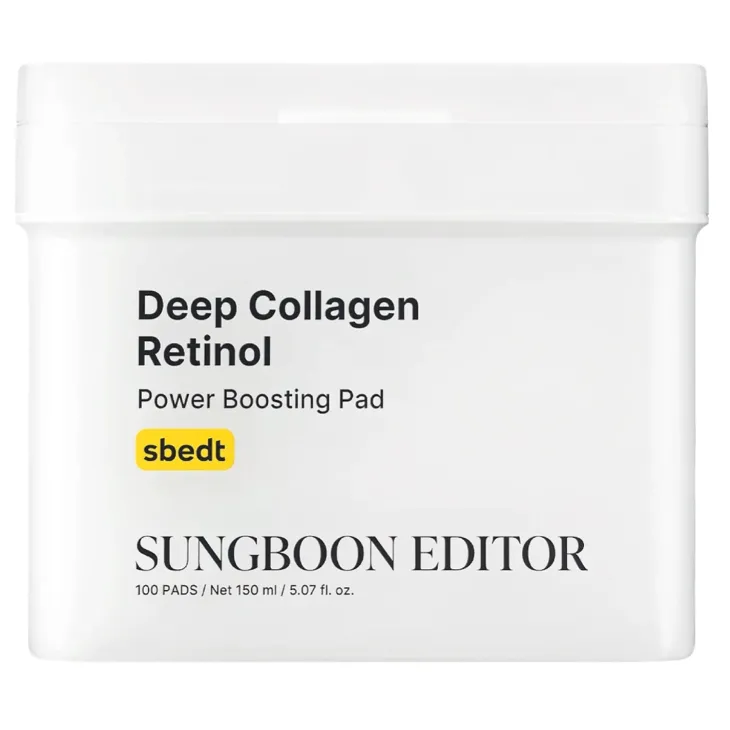 Sungboon Editor Deep Collagen Retinol Power Boosting Pad odżywcze płatki tonizujące z kolagenem i retinolem 100 sztuk