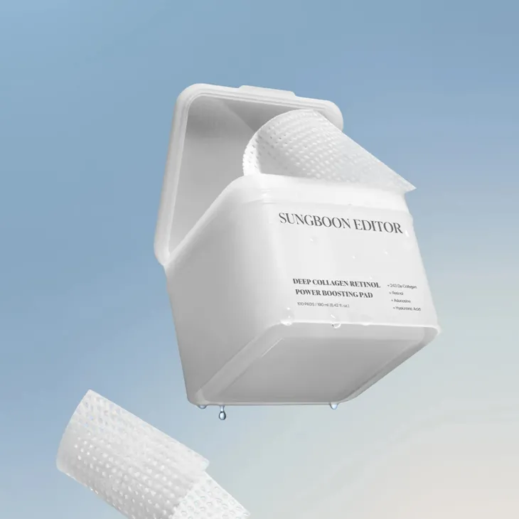 Sungboon Editor Deep Collagen Retinol Power Boosting Pad odżywcze płatki tonizujące z kolagenem i retinolem 100 sztuk