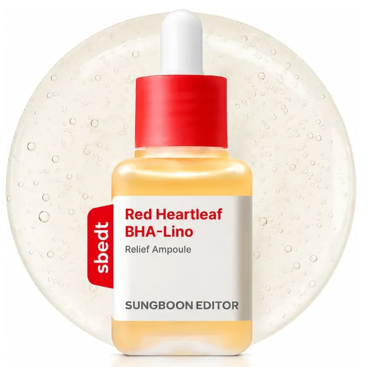 Sungboon Editor Red Heartleaf BHA-Lino Relief Ampoule delikatnie złuszczająca ampułka łagodząca z BHA 40 ml