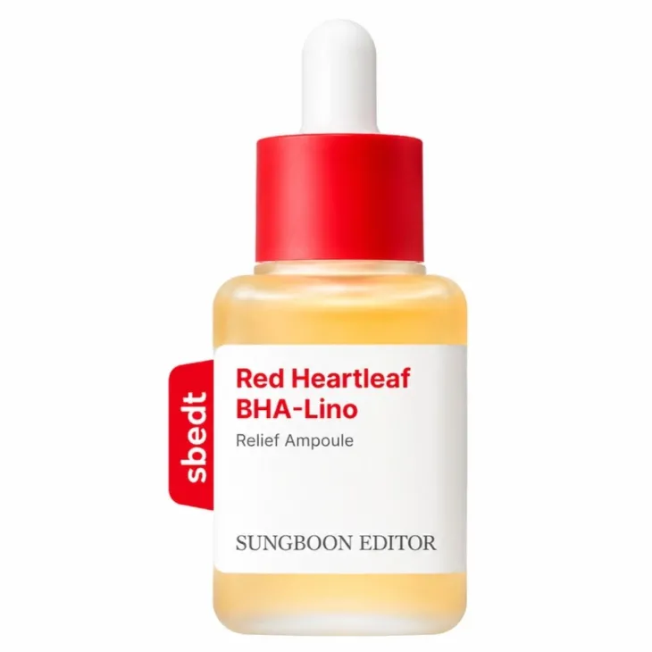 Sungboon Editor Red Heartleaf BHA-Lino Relief Ampoule delikatnie złuszczająca ampułka łagodząca z BHA 40 ml