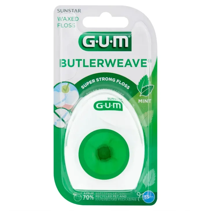 Sunstar GUM Fine Floss tradycyjna cienka woskowana nić dentystyczna 55 m