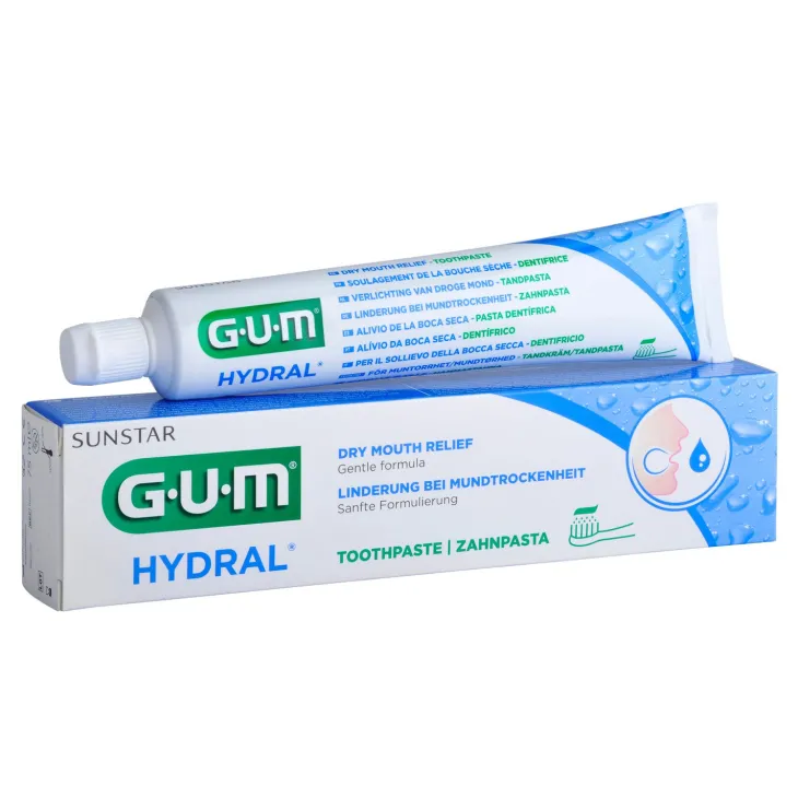 Sunstar GUM Hydral łagodna pasta do zębów dla osób z problemem suchości jamy ustnej 75 ml