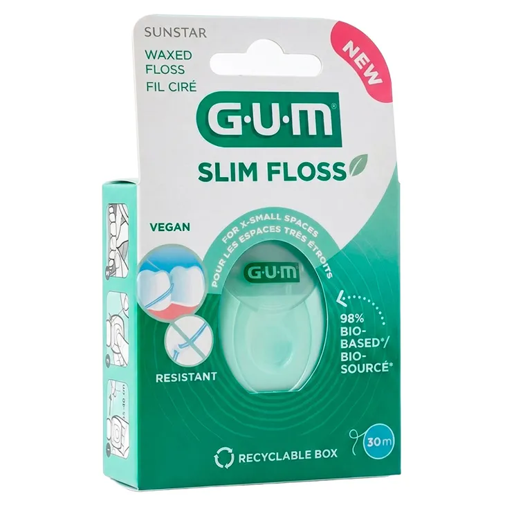 Sunstar GUM Slim Floss ultracienka nić dentystyczna woskowana 30 m