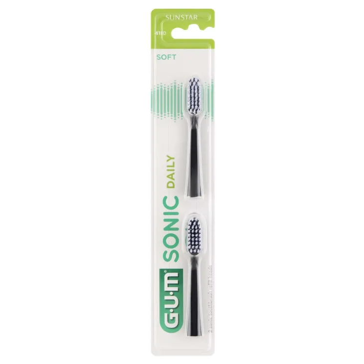 Sunstar GUM Sonic Daily końcówki do szczoteczki sonicznej Czarne 2 sztuki