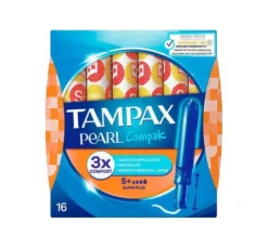 TAMPAX COMPAK PEARL SUPER PLUS TAMPONY 16 SZTUK
