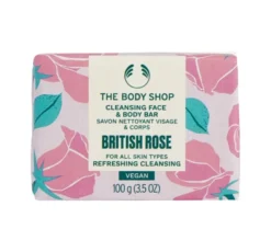 THE BODY SHOP BRITISH ROSE OCZYSZCZAJĄCE MYDŁO DO TWARZY I CIAŁA 100G