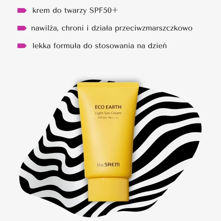 The Saem Eco Earth Light Sun Cream SPF50+ PA++++ krem przeciwsłoneczny na dzień 50 g