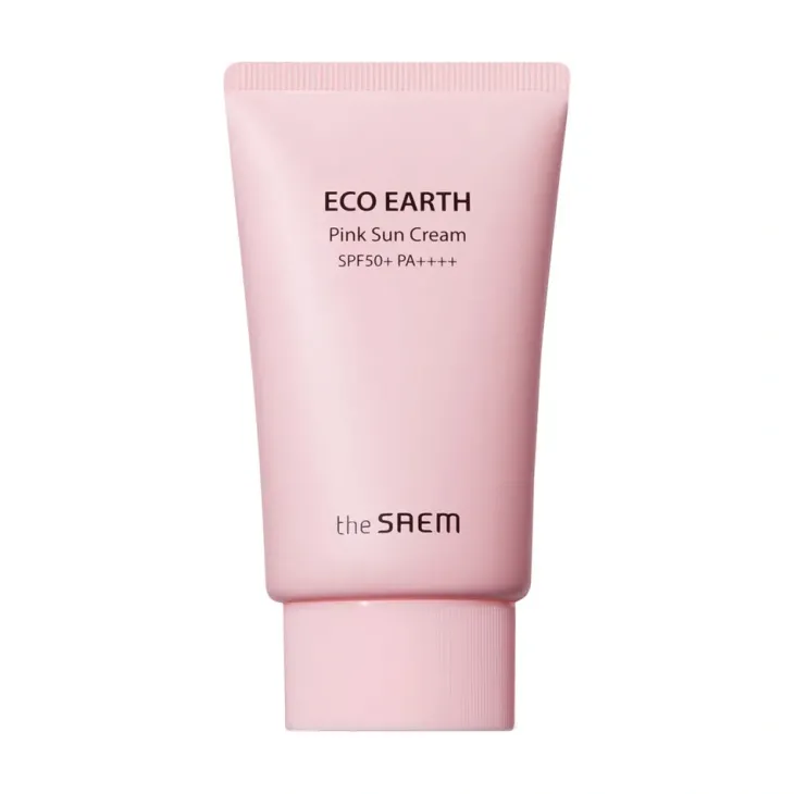 The Saem Eco Earth Pink Sun Cream SPF50+ PA++++ krem przeciwsłoneczny na dzień 50 g