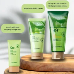 The Saem Jeju Fresh Aloe Soothing Gel 99% wegański żel aloesowy do twarzy i ciała w tubie 300 ml