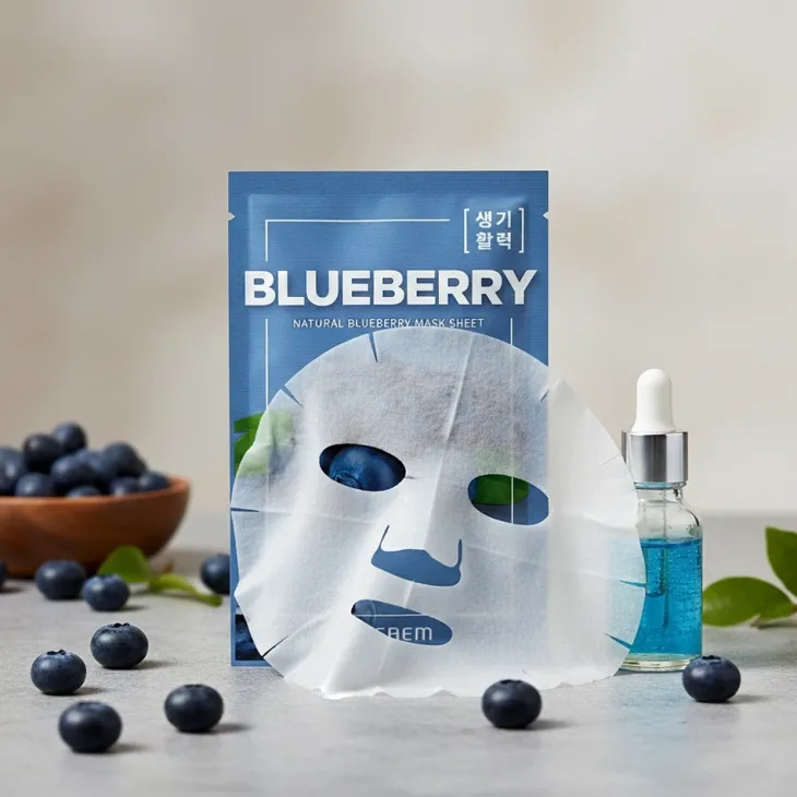 The Saem Natural Blueberry Mask Sheet maseczka w płachcie z ekstraktem z borówki amerykańskiej 21 ml