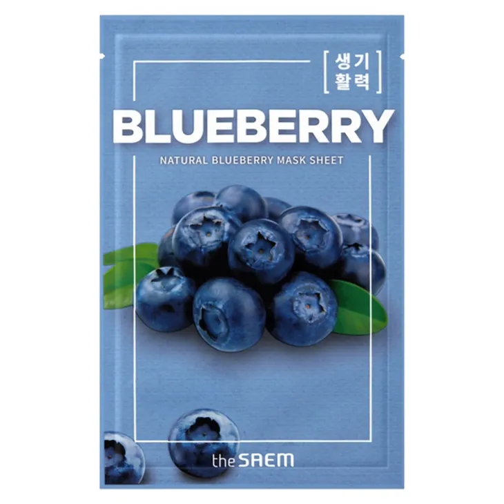 The Saem Natural Blueberry Mask Sheet maseczka w płachcie z ekstraktem z borówki amerykańskiej 21 ml