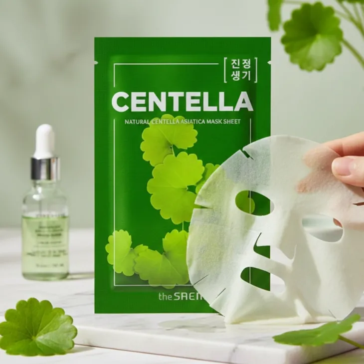The Saem Natural Centella Asiatica Mask Sheet maseczka w płachcie z wąkrotą azjatycką 21 ml