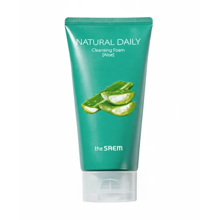 The Saem Natural Daily Cleansing Foam Aloe łagodząca pianka do mycia twarzy z aloesem 150 ml