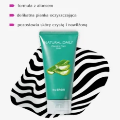The Saem Natural Daily Cleansing Foam Aloe łagodząca pianka do mycia twarzy z aloesem 150 ml