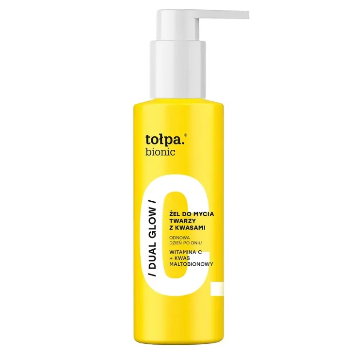 Tołpa Bionic Dual Glow żel do mycia twarzy z witaminą C i kwasem maltobionowym 195 ml