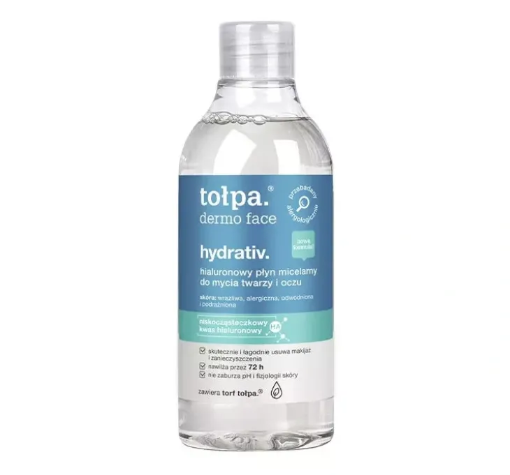 Tołpa Dermo Face Hydrativ hialuronowy płyn micelarny do mycia twarzy i oczu 400ml