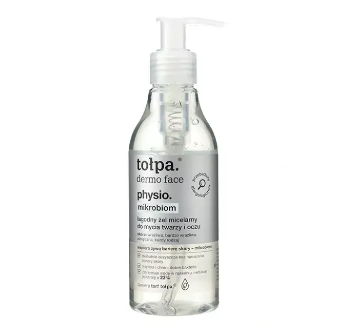 Tołpa Dermo Face Physio Mikrobiom łagodny żel micelarny do mycia twarzy i oczu 195ml