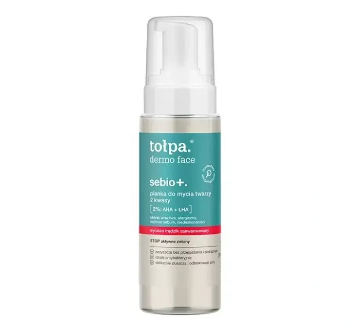 Tołpa Dermo Face Sebio+ pianka do mycia twarzy 2 kwasy AHA + LHA 150ml