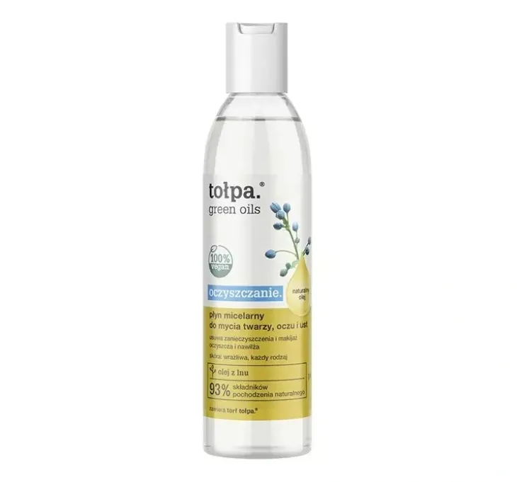 TOŁPA GREEN OILS OCZYSZCZANIE PŁYN MICELARNY DO MYCIA TWARZY OCZU I UST 200ML