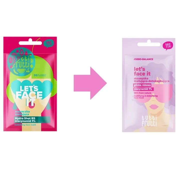 Tutti Frutti Let's Face It maseczka matująca do twarzy 7 g