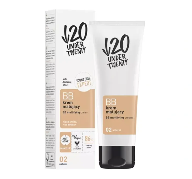 Under Twenty BB krem matujący 02 Natural 60 ml