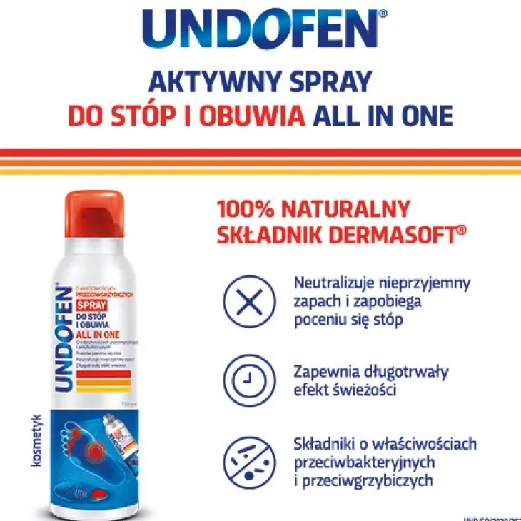 Undofen All In One spray do stóp i obuwia o właściwościach przeciwgrzybiczych 150ml