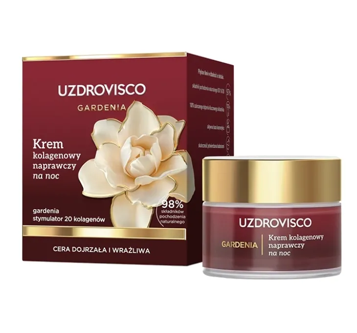 Uzdrovisco Gardenia krem kolagenowy naprawczy na noc 50 ml