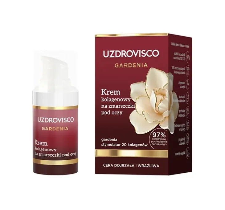 Uzdrovisco Gardenia krem kolagenowy na zmarszczki pod oczy 15 ml