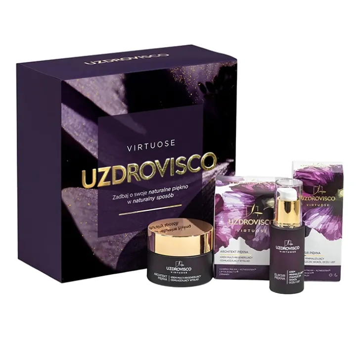 Uzdrovisco Virtuose zestaw prezentowy krem do skóry wokół oczu i ust Eliksir piękna 30 ml + krem do twarzy Architekt piękna 50 ml