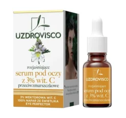 Uzdrovisco Świetlik rozjaśniające serum z 3% witaminą C pod oczy przeciwzmarszczkowe 15ml