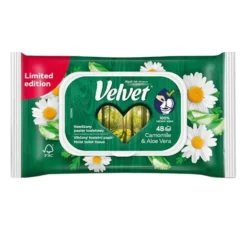 Velvet Camomile & Aloe Vera nawilżany papier toaletowy 48 sztuk