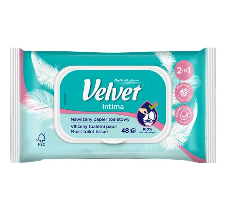 Velvet Intima nawilżany papier toaletowy 48 sztuk