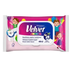 Velvet Junior nawilżany papier toaletowy 48 sztuk