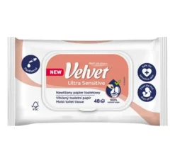Velvet Ultra Sensitive nawilżany papier toaletowy 48 sztuk