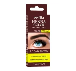 VENITA HENNA COLOR HENNA DO BRWI W KREMIE 3.0 DARK BROWN 15G + 15G