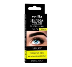 Venita Henna Color henna do brwi w kremie 1.0 Black 15g + 15g