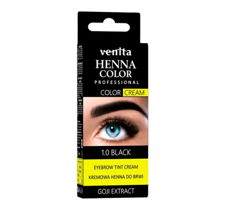 Venita Henna Color henna do brwi w kremie 1.0 Black 15g + 15g