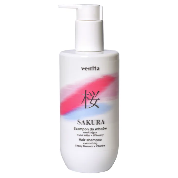 Venita Japońskie Rytuały Sakura nawilżający szampon do włosów suchych Kwiat wiśni + witaminy 300 ml
