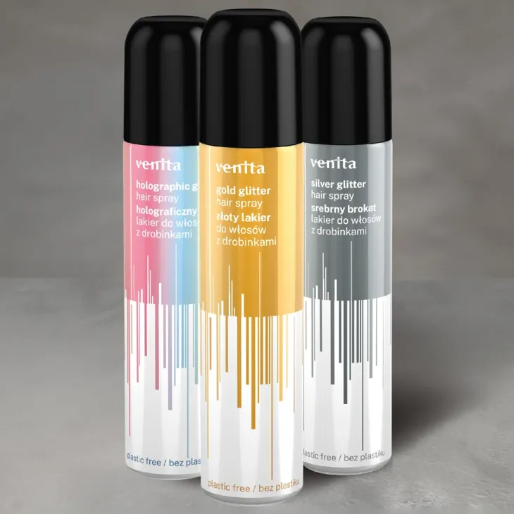 Venita lakier do włosów z brokatem Srebrny 75 ml