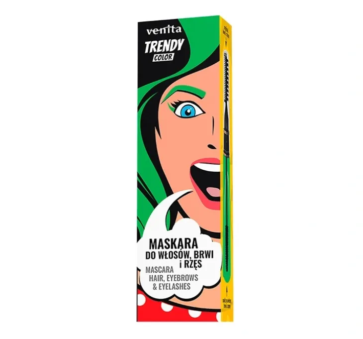 Venita Trendy Color maskara do włosów, brwi i rzęs 3w1 37 Szmaragdowa Zieleń 13 g