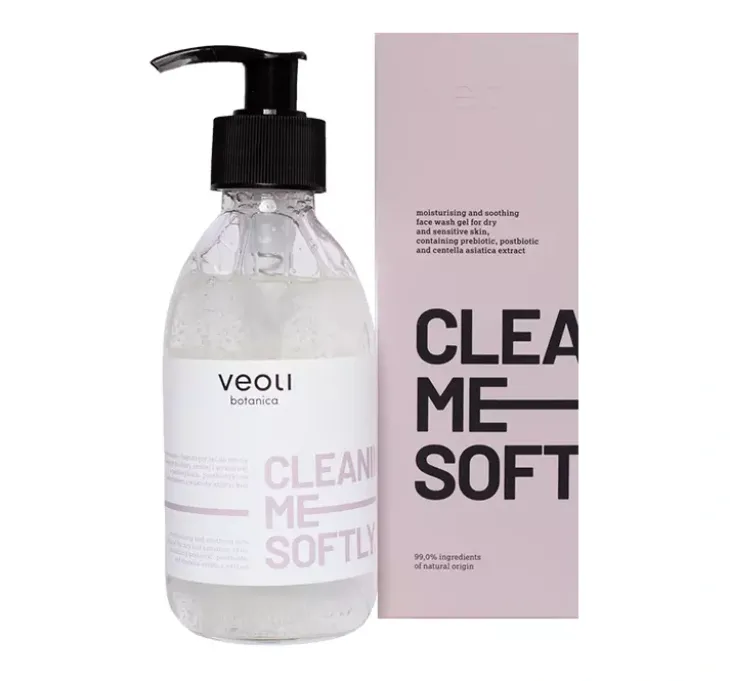 Veoli Botanica Cleaning Me Softly nawilżająco-łagodzący żel do mycia twarzy 190 ml