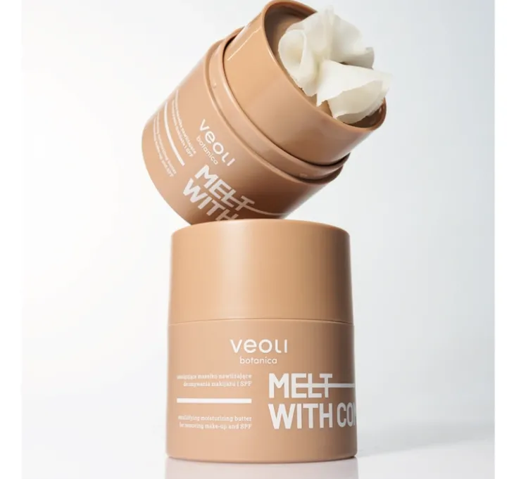 Veoli Botanica Melt With Comfort emulgujące masełko nawilżające do zmywania makijażu i SPF do skóry suchej i odwodnionej 40 g