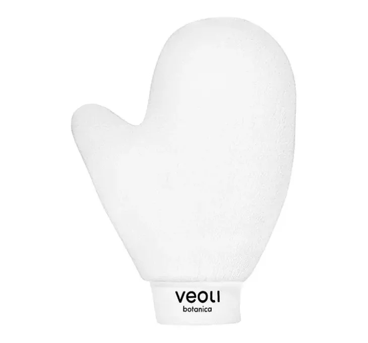 Veoli Botanica rękawica do aplikacji produktów brązujących + rękawica peelingująca do ciała