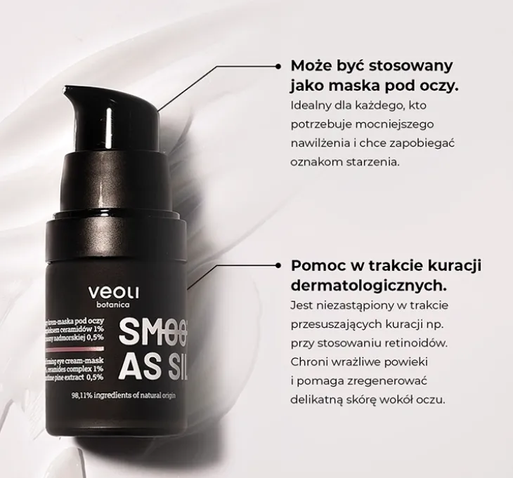 Veoli Botanica Smooth As Silk naprawczo-ujędrniający krem-maska pod oczy 15 ml