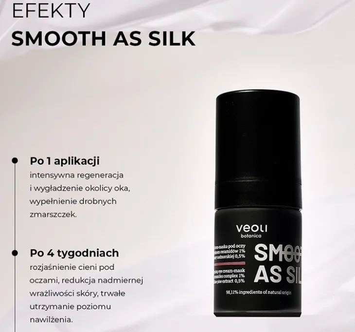 Veoli Botanica Smooth As Silk naprawczo-ujędrniający krem-maska pod oczy 15 ml