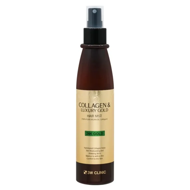 3W Clinic Collagen & Luxury Gold mgiełka do włosów z 24K złotem i kolagenem 210 ml