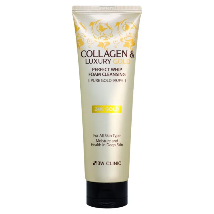 3W Clinic Collagen & Luxury Gold pianka do mycia twarzy z 24K złotem i kolagenem 180 ml
